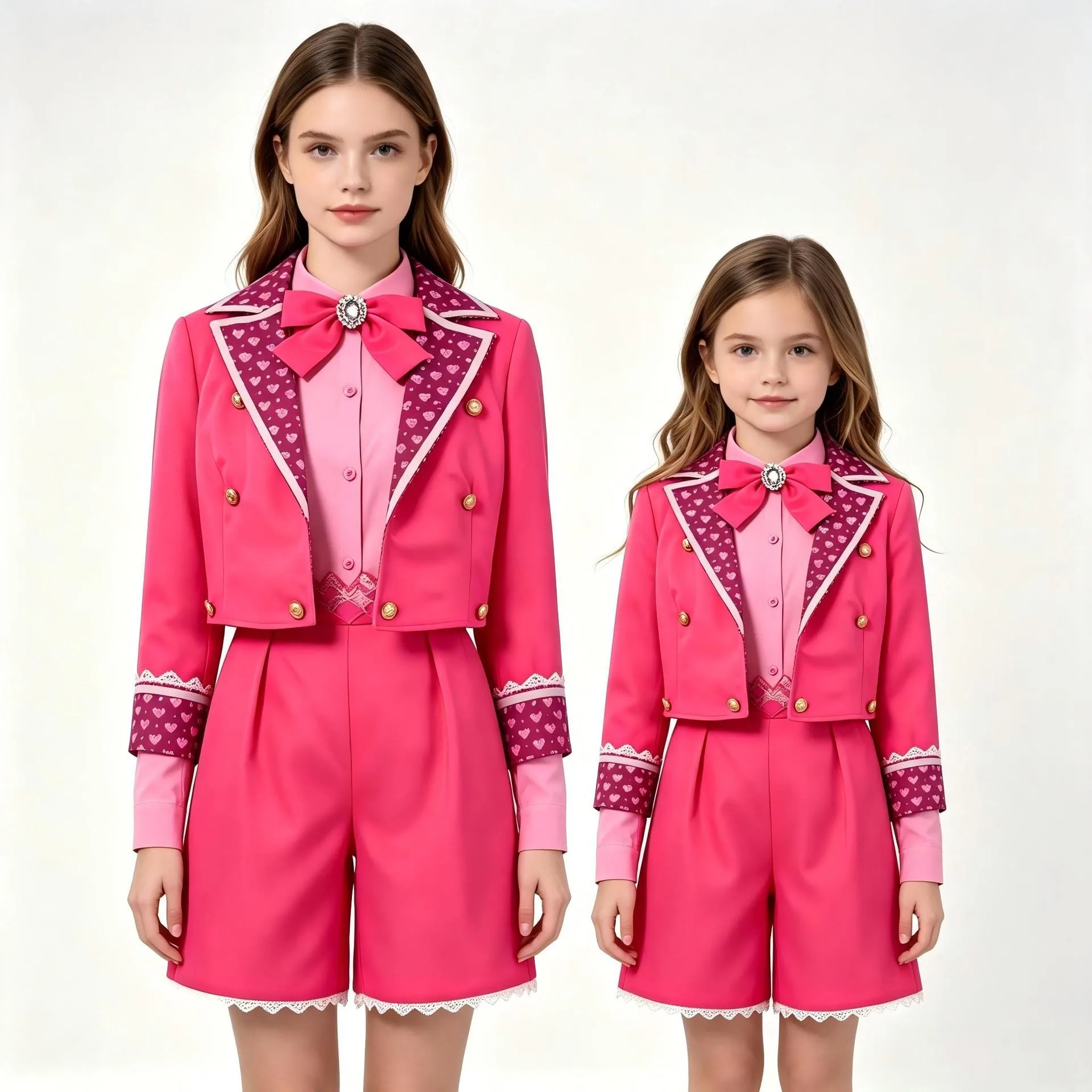 2026 Movie Descendants 5 Costume Adult Kids Wicked Wonderland Pink Chloe Red Cosplay Outfit Wig Halloween Clothes For Women Girl