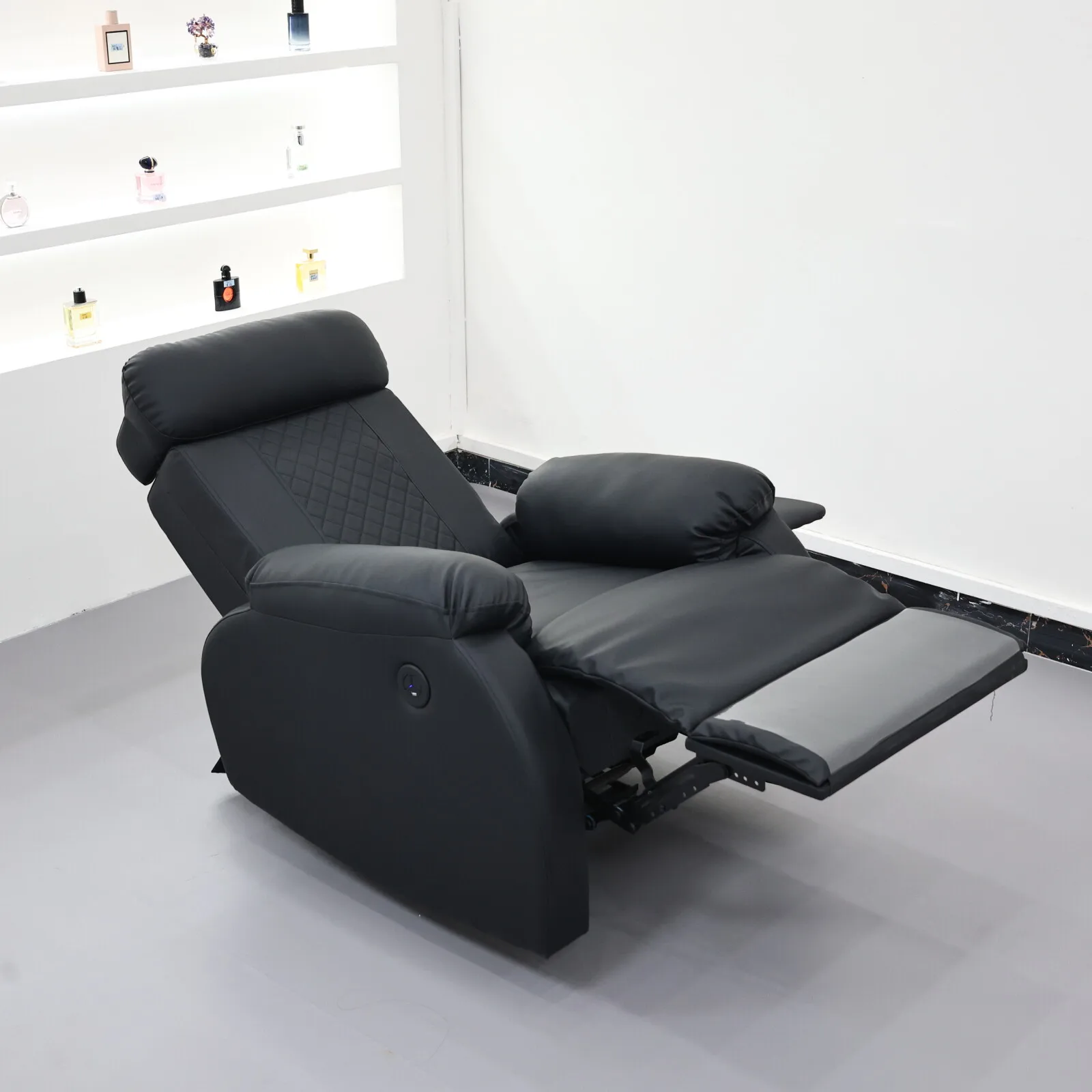Elektrischer Relaxsessel, Massagesofa, verstellbare Heimkino-Sitze, ergonomisches Lazy-Sofa, bequemer Loungesessel mit Fußstütze, schwarz – Detail 5