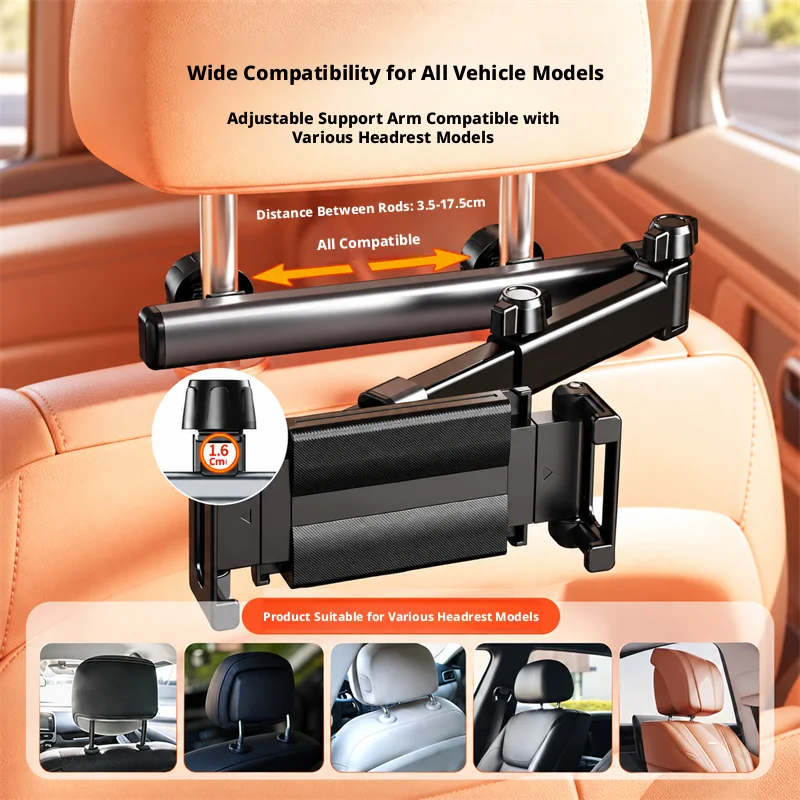 SEAMETAL Car Tablet Holder Universal Backseat Headrest Phone Mount Stand Adjustable Seat Extension Bracket for iPad Accessories view 5