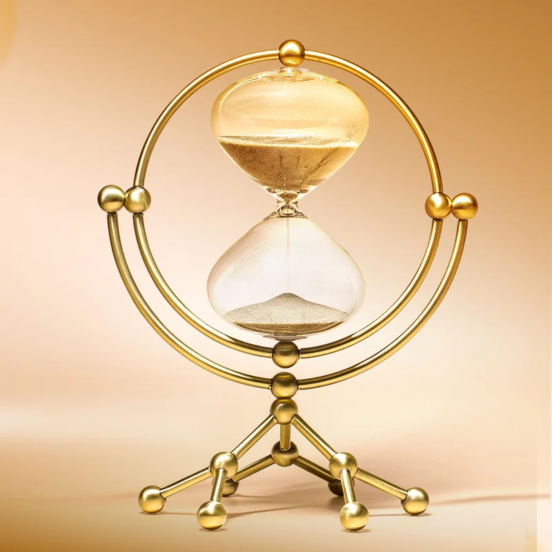 

Light Luxury High-end Transparent Globe Ornament Hourglass Living Room TV Cabinet Office Desktop Study Home Decoration
