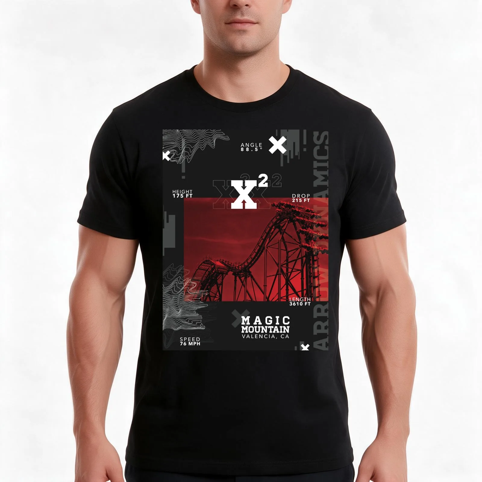Roller Coaster Poster 4 T-Shirt Summer Casual Cotton Tee Oversized Streetwear Tops Vintage Graphic Print Unisex Men Women