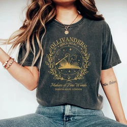 Retro Ollivanders Wand Shop Shirt Wizard Book Shop Shirts HP Tees Book Nerd Aesthetic Clothes Magic Tee Unisex Short Sleeve Tops