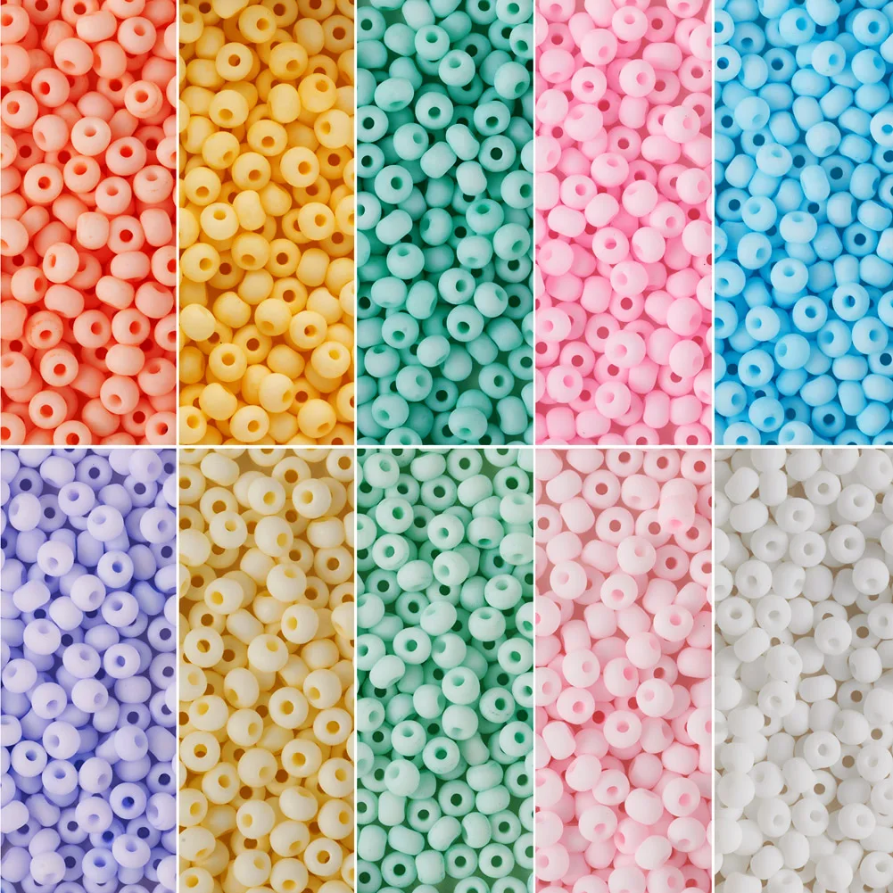 

10 Colors Glass Seed Beads 2mm 3mm 4mm Candy Color Round Spacer Beads For DIY Handmade Bracelet Necklace Jewelry Making Craft