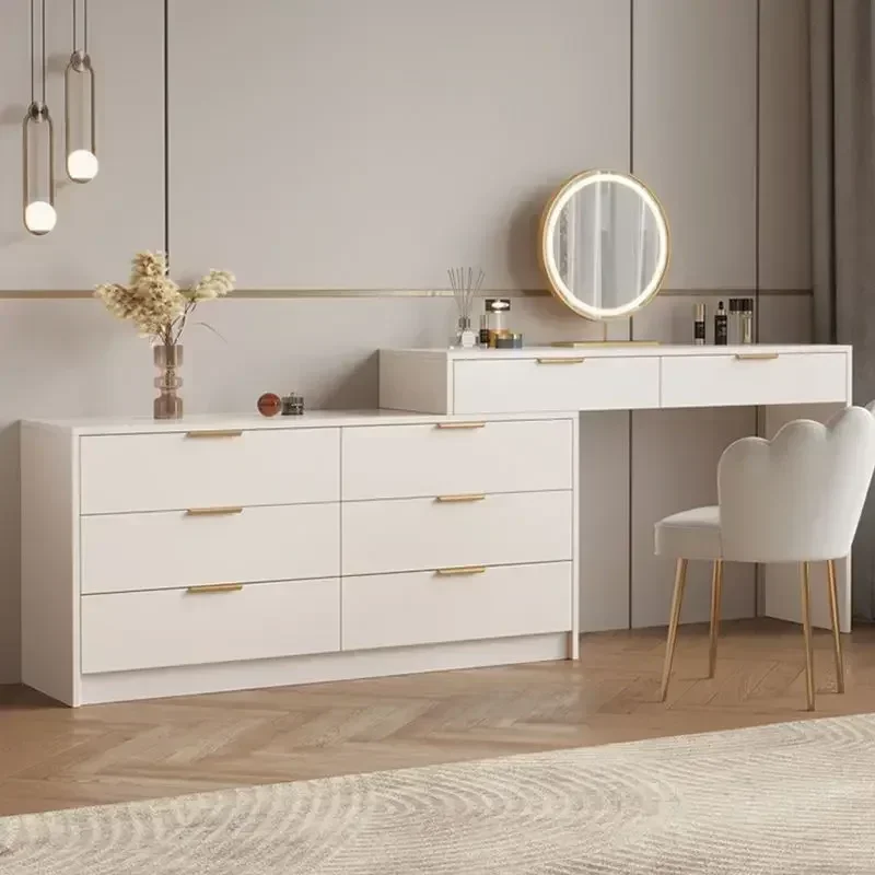 Modern Dresser Makeup Tables Vanity Storage Led Mirror Drawer Makeup Dressing Table Nordic Bedroom Vestidores Luxury Furniture