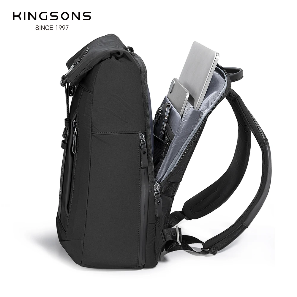 Kingsons Urban Style Backpack Men 15.6 inch Laptop Business Travel Backpack Usb Charging Port Waterproof Dropshipping Wholesale