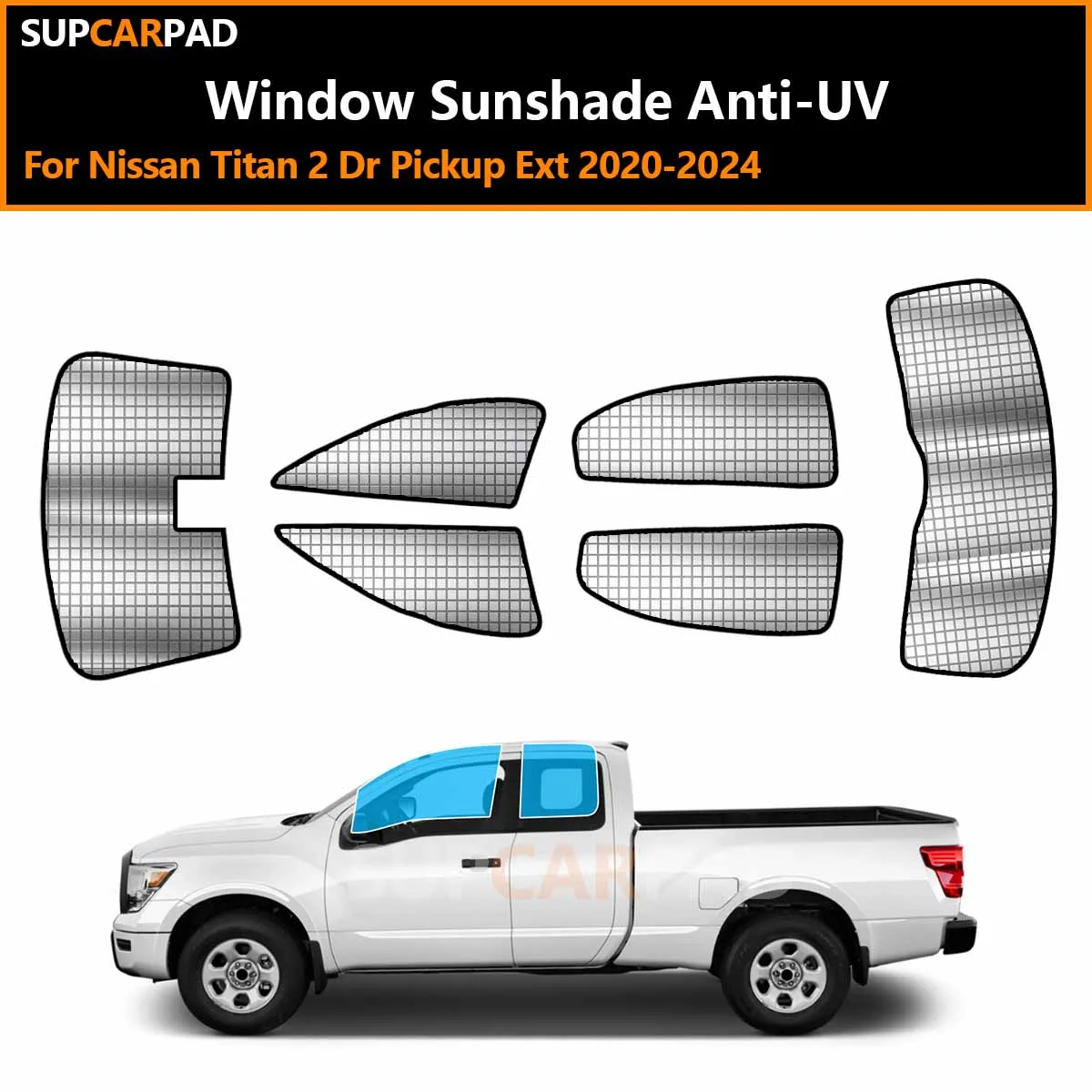 

For Nissan Titan 2 Dr Pickup Ext 2020-2024 Custom Car Window Sunshade Anti-UV Car Sun Window Visors Sunshade Covers Accessories