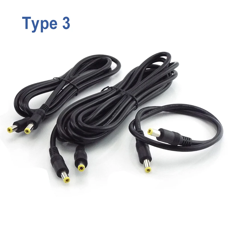 0.5M-5M 12V DC Przedłużacz kabla zasilającego 5.5x2.1 Wtyczka żeńska do męskiej 5.5x2.5 Przewód adaptera męski do męskiego do kamery CCTV Strip Light — zdjęcie 6