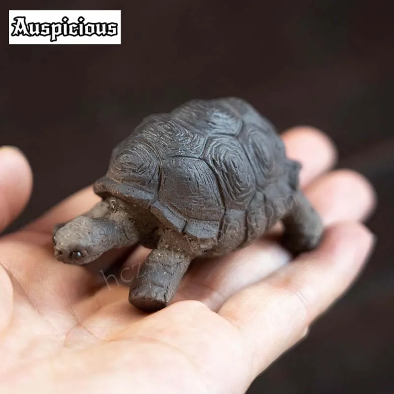 Yixing Zisha Rich Tortoise Tea Pet Handmade Turtle Tea Figurine Zisha Sculpture Tea Ceremony Tea Statue Kung Fu Teaware  Craft