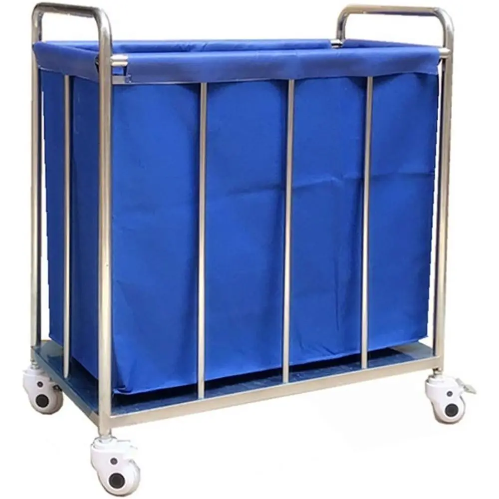

Portable Kitchen Trolleys for Storage, Mobile Hotel Laundry Carts, Adjustable Lobby Linen Carts with Removable Covers