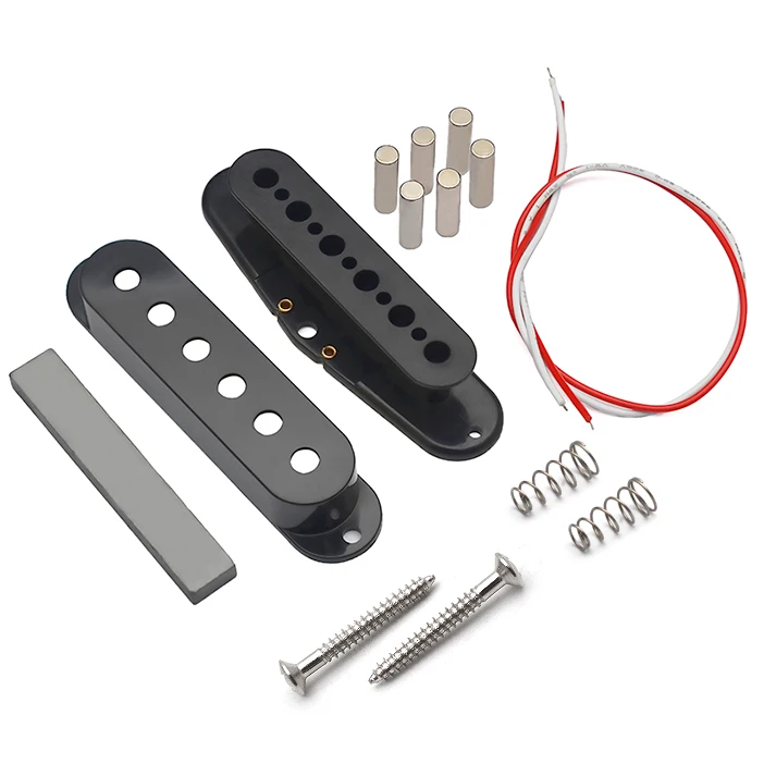 DIY Parts Kits for Making Guitar Pickup of ST Electric Guitar Single Coil Pickup Bobbin/Cover/Ceramic Bar/Cable/Pole Mutil Color