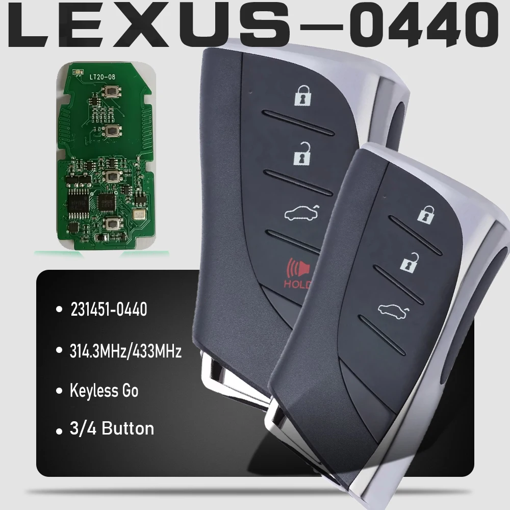 

KEYECU 231451-0440 Keyless Go Smart Remote Key FSK 312/314.3/433MHz Fob for Lexus ES200 ES300H LS500 LS500H 2017 2018 2019 2020