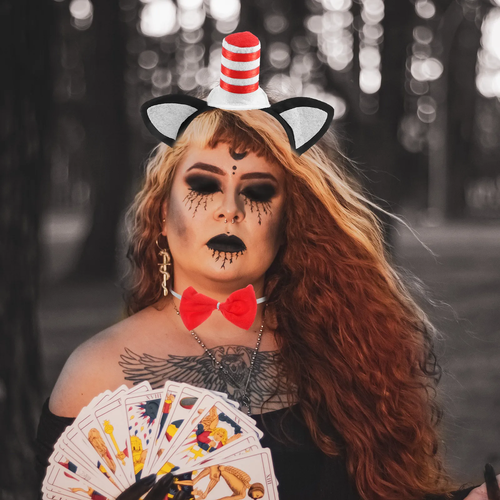 

1Set Black Cat Headband Tail Bowtie Animal Costume Props for Christmas Party Cosplay Cat Headband Party Costume Prop