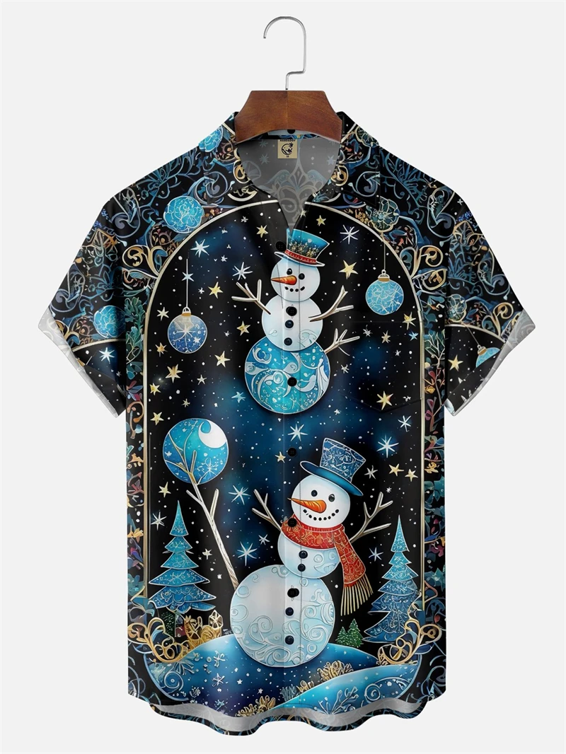 

Осенняя рубашка для мужчин, рубашки с 3D рождественским принтом, блузки, рождественский подарок, снеговик, графическая рождественская рубашка, женская блузка на пуговицах