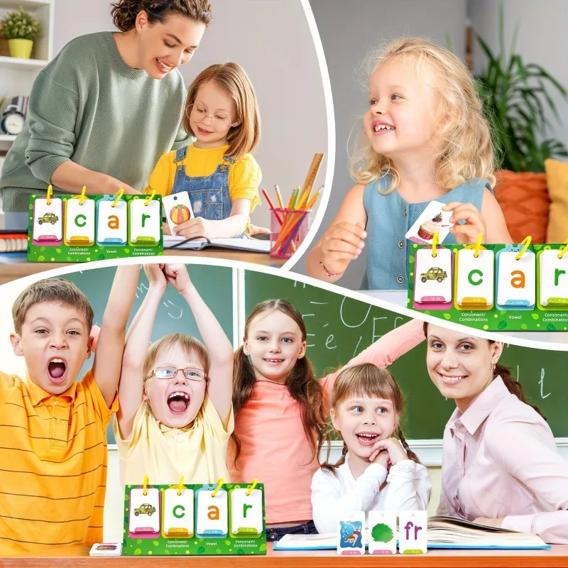 3-6 Sight Words Preschool Classroom Phonics Learning Card AotBlcer 129Pcs Word Builder Game - Flash Cards Set for Kids Ages