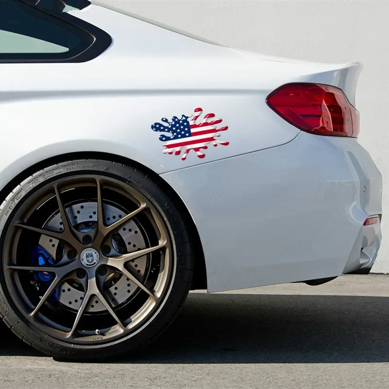 الفينيل الإبداعية 3D مظللة تأثير Splat تصميم مع الولايات المتحدة ألمانيا إيطاليا الاتحاد جاك البريطانية إنجلترا اسكتلندا العلم سيارة ملصق