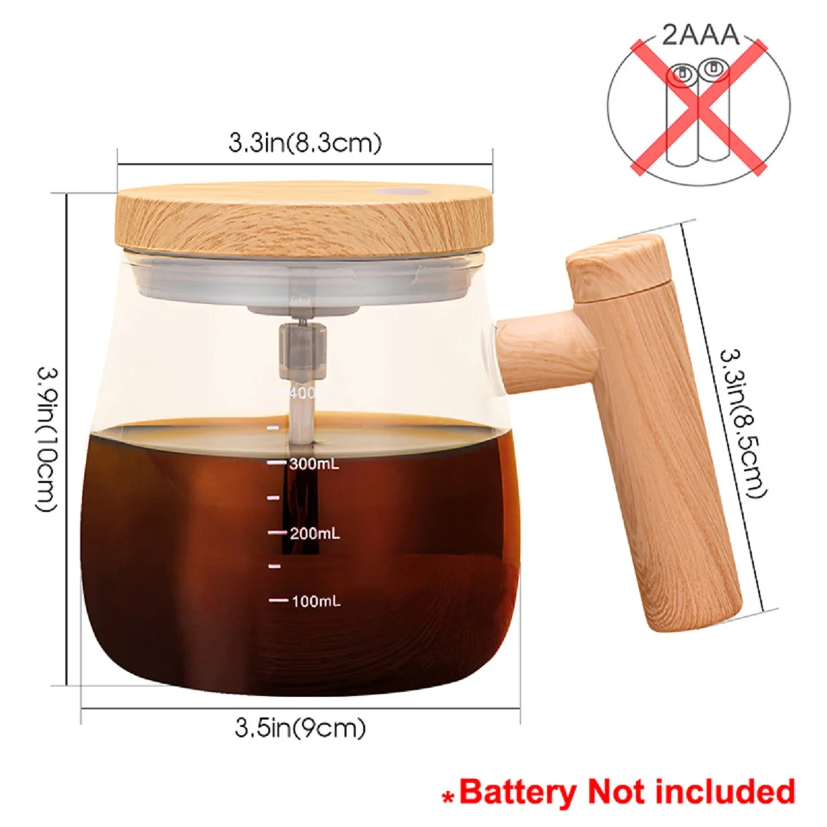 Automatic Stirring Cup 400ml Electric Stirring Mug Coffee Mixing Cup Blender Lazy Milkshake Rotating Water Tea Glass Cup Mixer