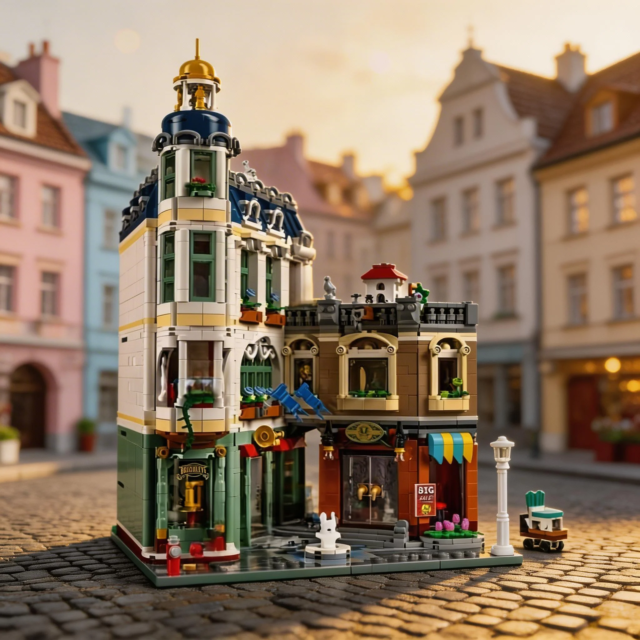 

2026 new modular building European shopping street block city brick model toy male and female adult holiday gifts