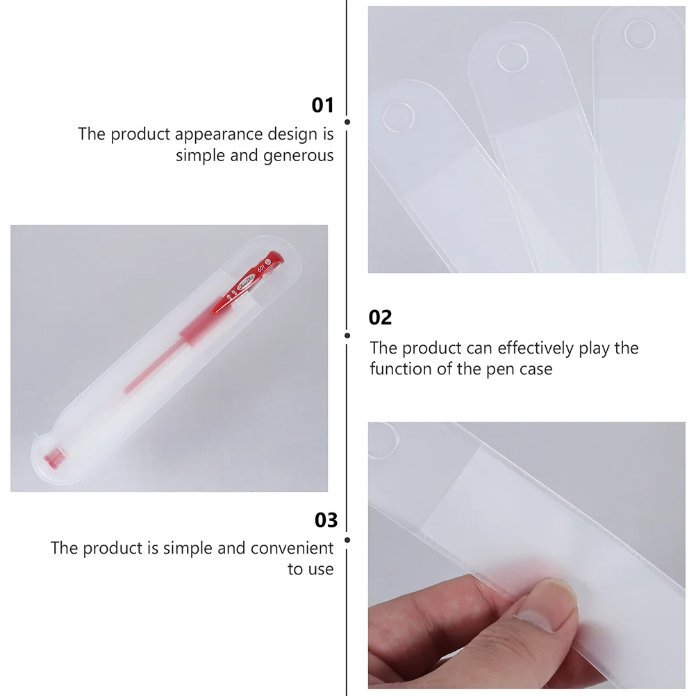

25Pcs Transparent Pen Bag Premium Plastic Material Fashionable Design Smooth Surface Pencil Organizer for Work School
