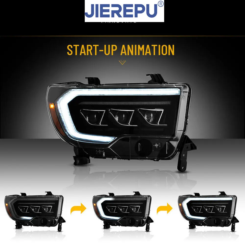 

1 пара указателей поворота, 1 пара светодиодных фар, подходит для Toyota Tundra 07-13 Sequoia 08-17 Sequential