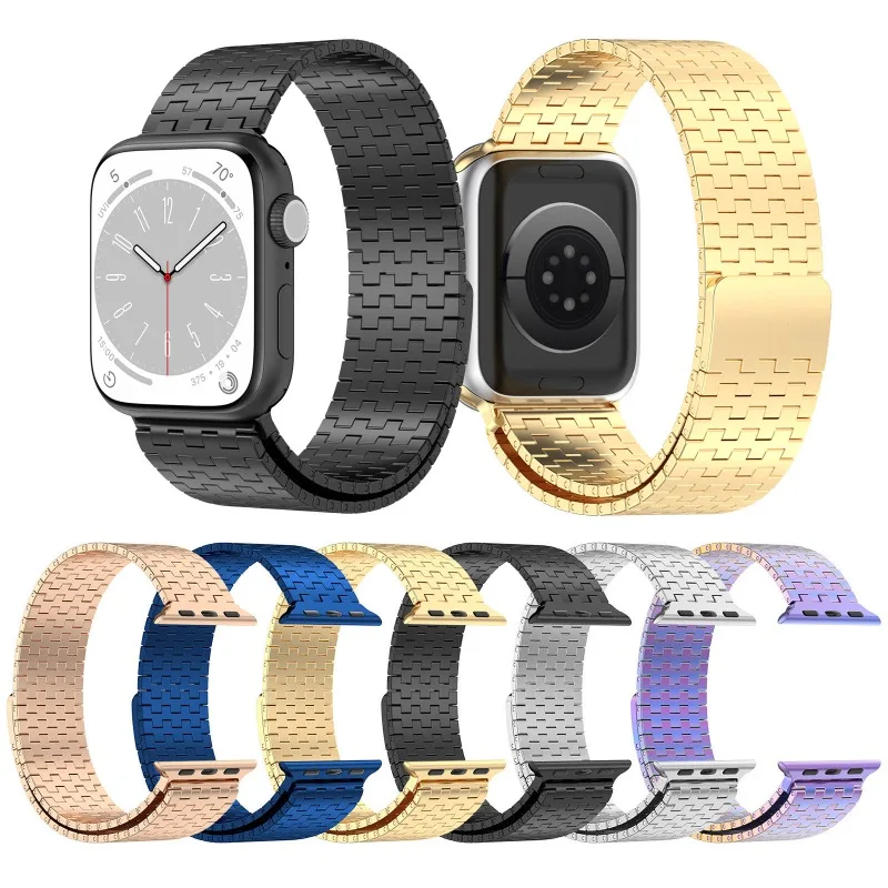 

Ремешок «Миланская петля» для Apple Watch Ultra, люксовый магнитный браслет из нержавеющей стали для iWatch 6 5 4 3 SE 40 44 мм 42 38 мм, 49 мм 8 7 45 мм 41