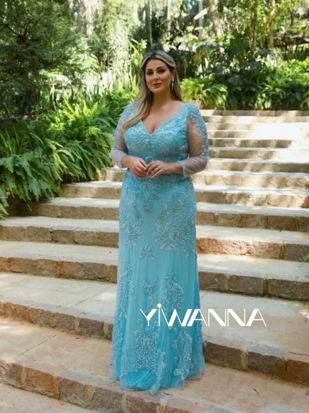 Plus Size Long Sleeve Mother Of The Bride Dress For Wedding Glitter Beads Appliques Prom Dresses Elegant Straight Evening Gown