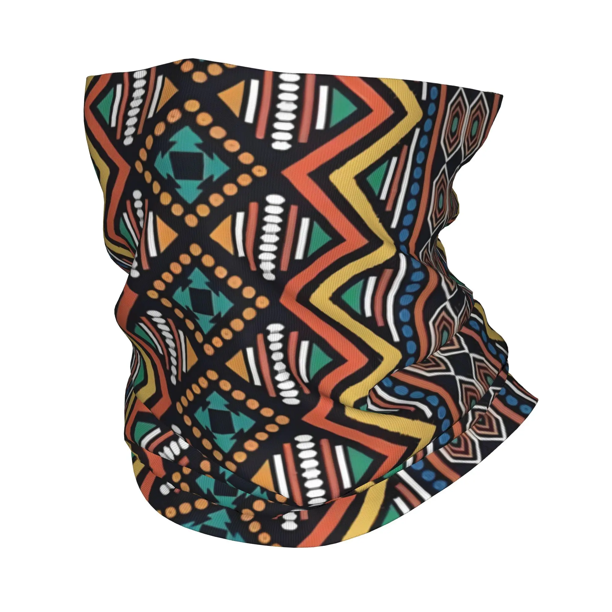 

Custom Ankara Batik Sarawak Bandana Neck Warmer Women Men Winter Hiking Ski Scarf Gaiter African Ethnic pattern Face Cover