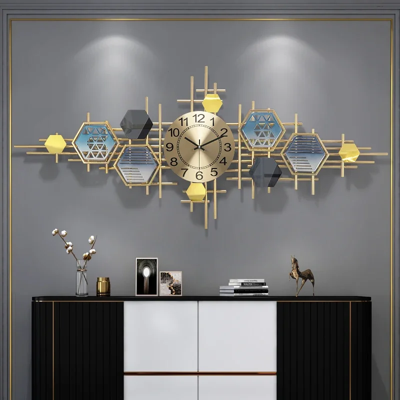 

Luxury Large Wall Clock Living Room Modern Aesthetic Mechanism Nordic 3D Wall Watch Silent Design Wanduhr Home Decoration