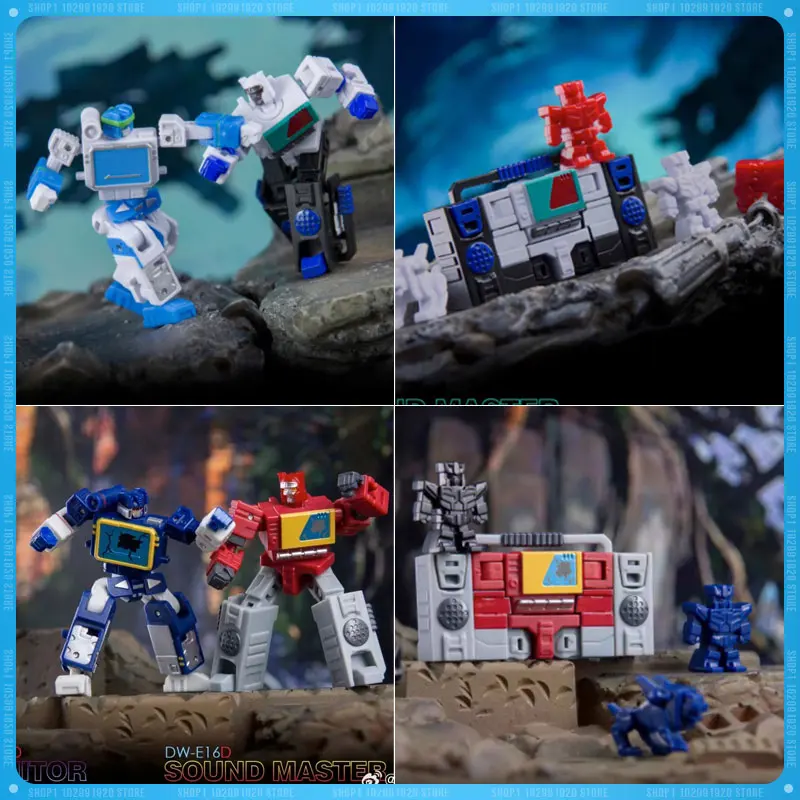 

Dr. Wu Transformation Dw-E02d&Dw-E16d Dw-E02m&Dw-E16m Monitor Sound Master Soundwave Blaster Set Mini Action Figure Model Toy