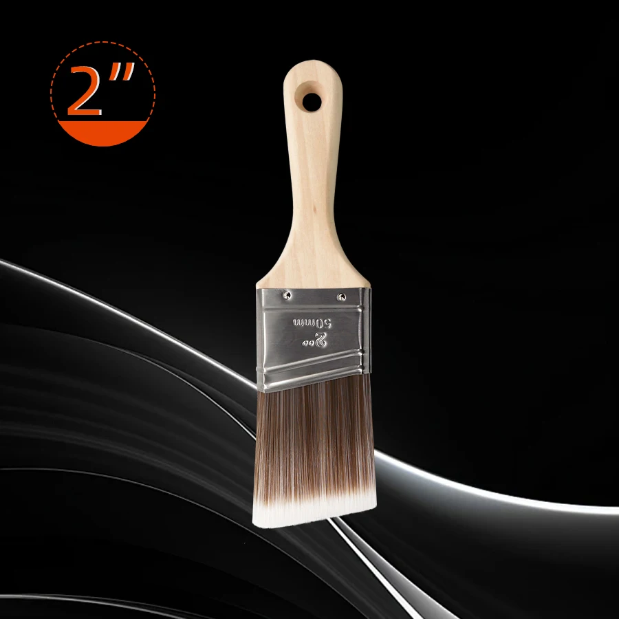 Pincel angular premium de 2 polegadas para decoração industrial; ótimo ajudante para pintura de parede DIY