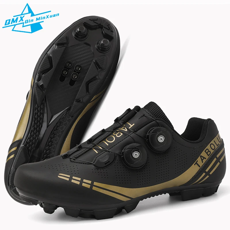 MTB Cycling Shoes Men Gold Cleats Non-slip Self-locking Road Bike Cycling Women Outdoor Flat Racing Bicycle Sneaker Zapatillas