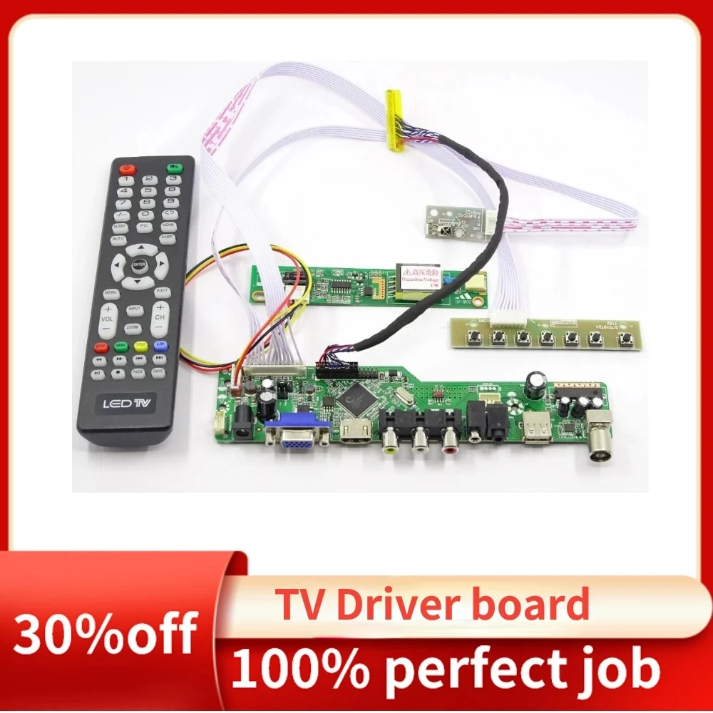 Novo kit de placa tv56 para LP141WX1-TLA2 LP141WX1-TLB1 tv + hdmi + vga + av + usb lcd tela led controlador placa driver