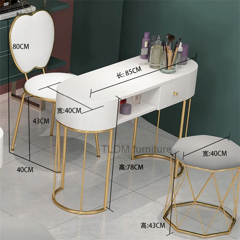 Table de manucure nordique simple et double, table de manucure professionnelle, ensemble de chaises, design minimaliste moderne, salon de manucure