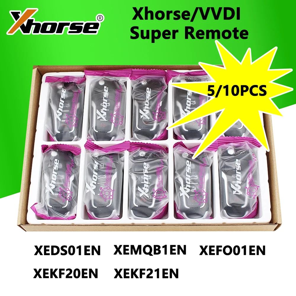 

1/2/5/10Pcs/Lot Xhorse XE Series Remote Car Key Super Chip XEMQB1EN XEDS01EN XEFO01EN XEKF20EN XEKF21EN XELEX0EN English V