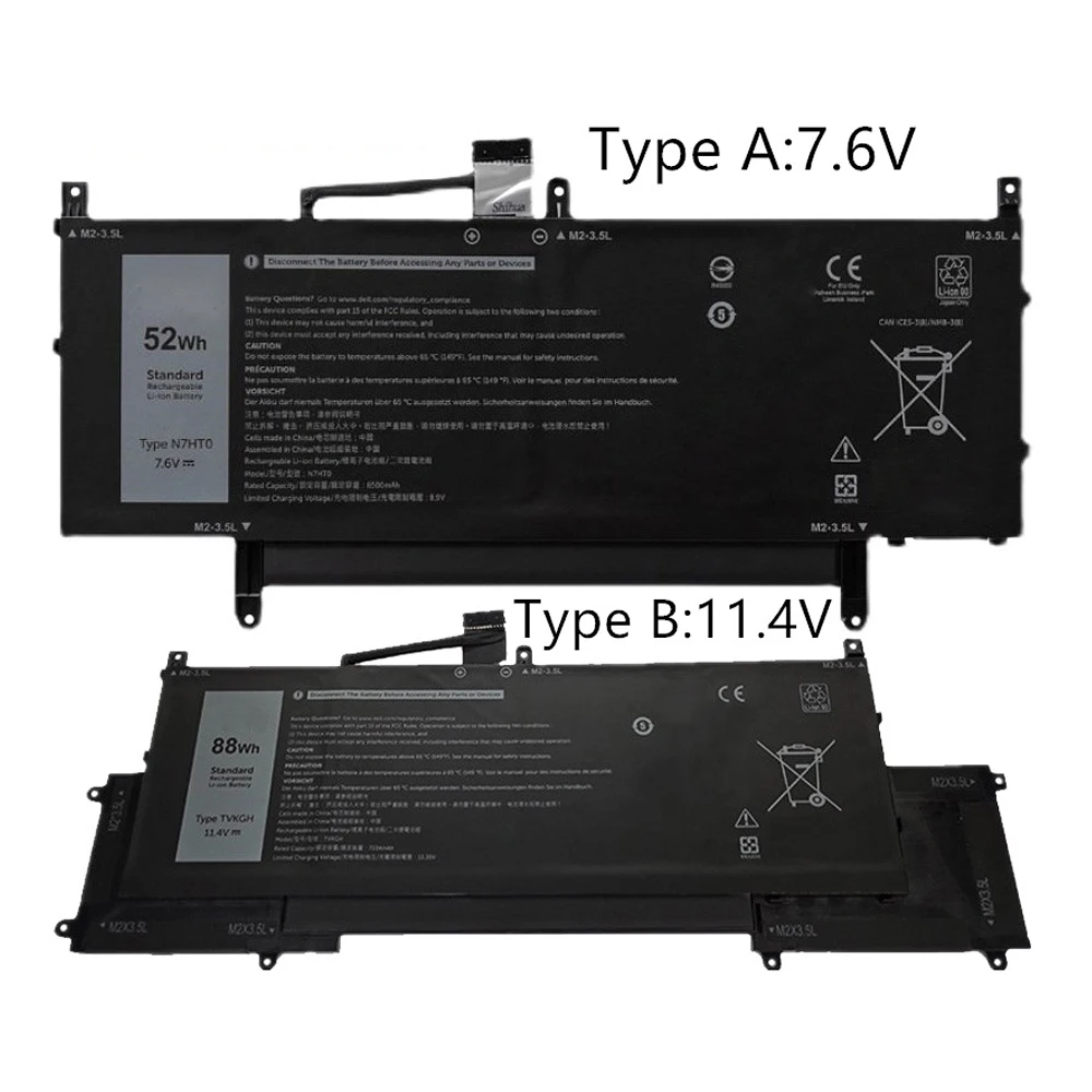 N7HT0 Laptop Battery For Dell Latitude 9510 2-in-1 N7HTO TVKGH 08NFC7 089GNG 08NFC7 0HYMNG 10R94 7.6V 52Wh New Free Tools image 6