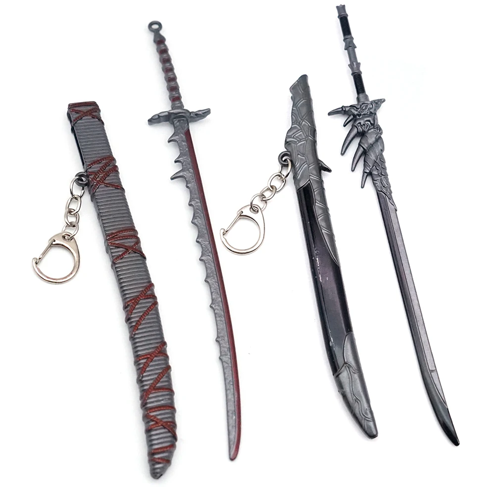 Game Monster Hunter Sword Keychain HELLISH SLASHER Sword for Men Accessories Key Ring Llaveros