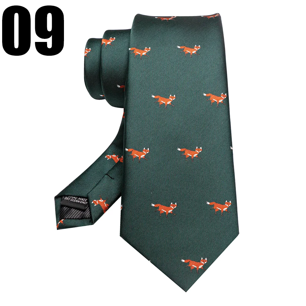 EASTEPIC 8 cm rot-blaue Jacquard-Krawatten für Herren, Herren-Krawatte, hochwertiges Accessoire, Geschäftsgeschenk, Fuchs, Drache, Flamingo, Schnecke, Ente, Tier – Detail 20
