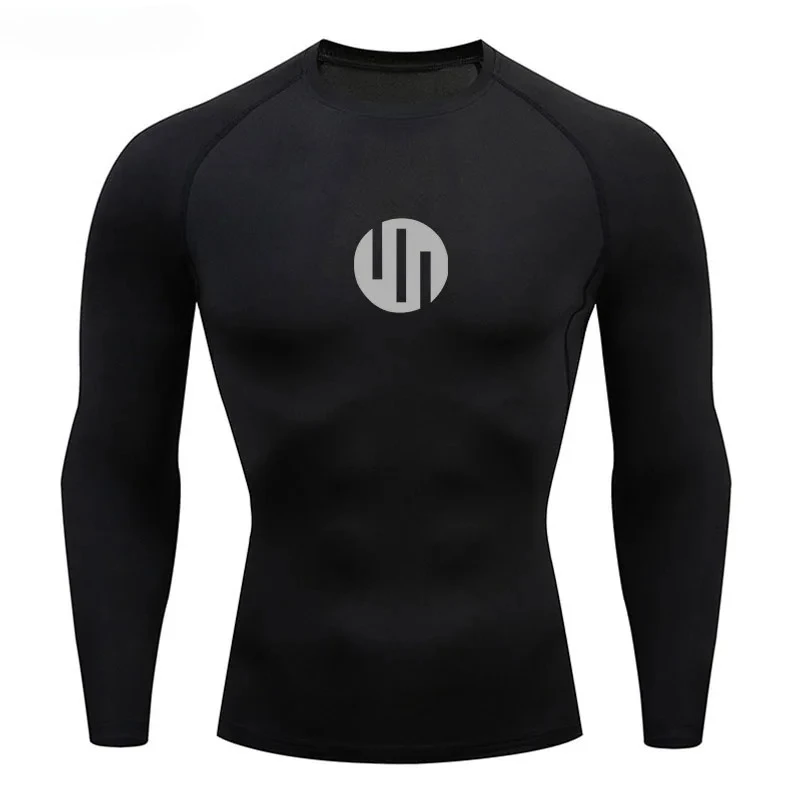 Enganliegendes Langarm-T-Shirt für Herren zum Laufen, Fitness-Unterwäsche, schnelltrocknend, Sonnenschutz, zweite Haut, Sportbekleidung für Männer – Detail 3