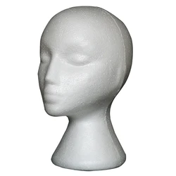 White Foam Head For Wig Display Female Mannequin Model Head Stand Hat Cap Wig Holder Styrofoam
