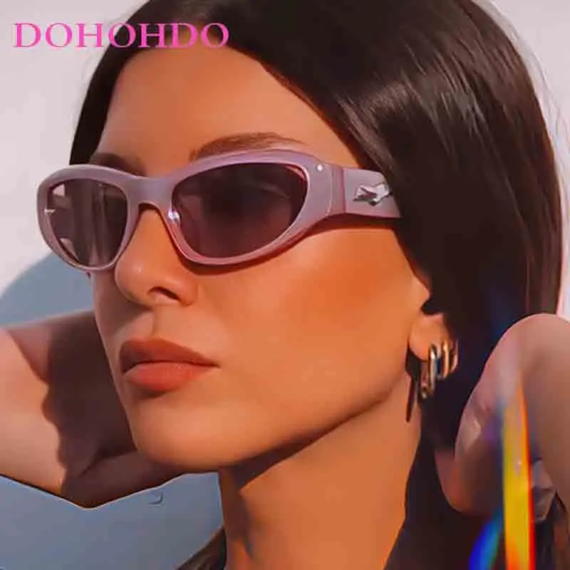 

DOHOHDO New Pentagram Spice Girls Cyber Punk Sunglasses Sport Street Riding Eyewear Sweet Cool Style Girls Futuristic Sunglasses