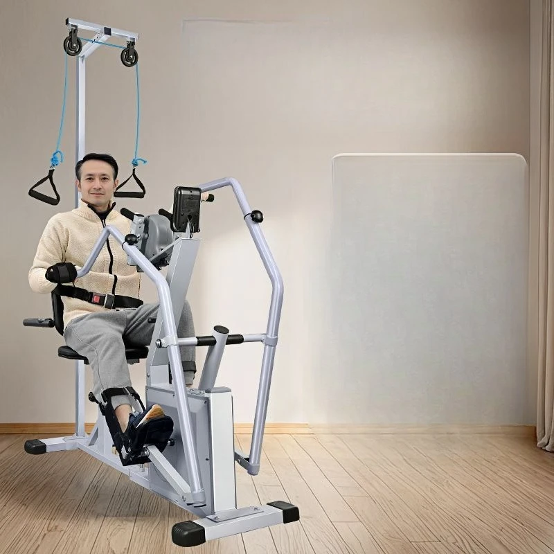 Linkage recovery machine training bicycle elderly upper and lower limbs power car multi-functional trainer hand and foot