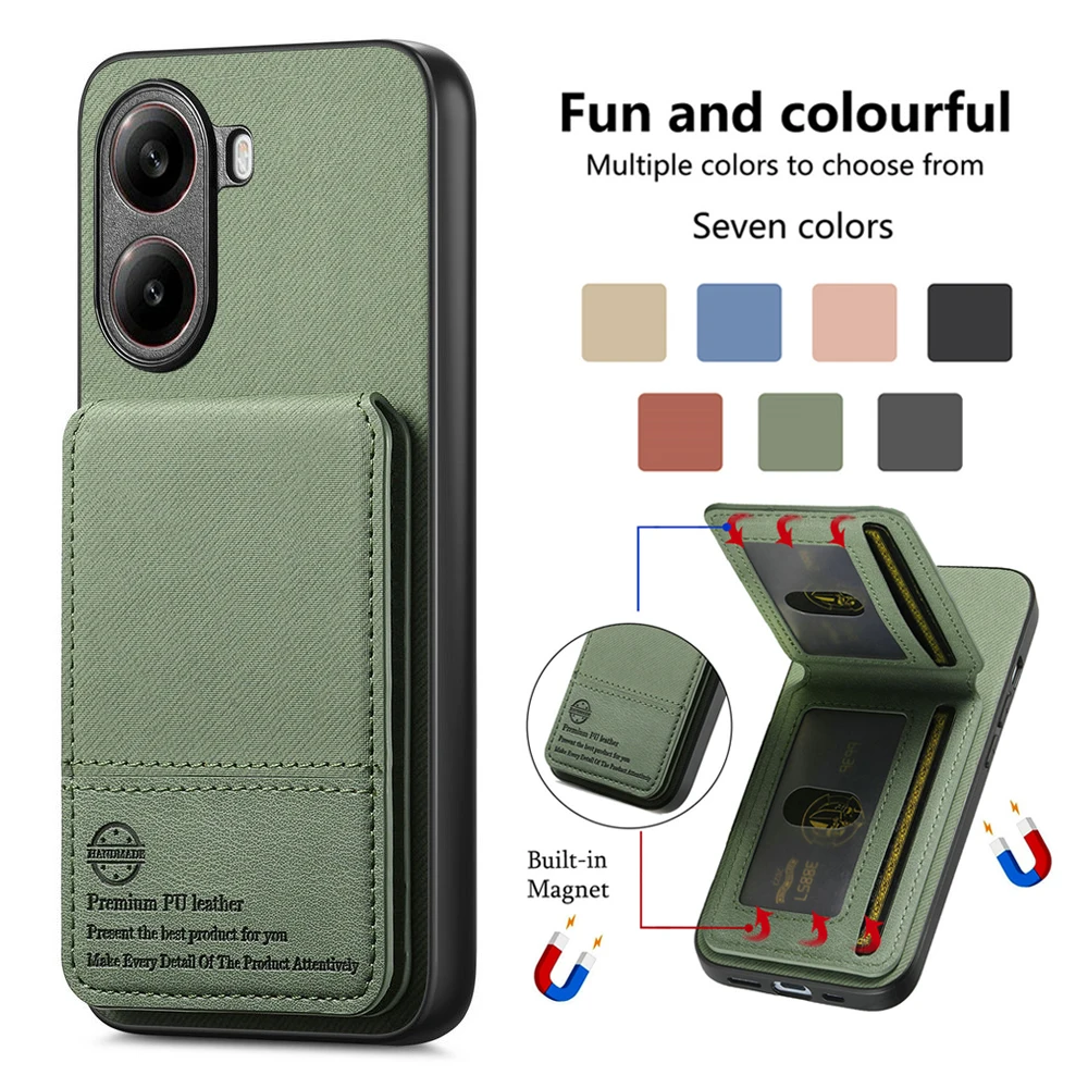 

Pop LUXURY CASE For Xiaomi Poco X7 Pro 5G RFID Card Cover Wallet Holder Phone Funda Poco M7 Pro Case Mi PocoX7 X 7 M 7 C65 C75 C
