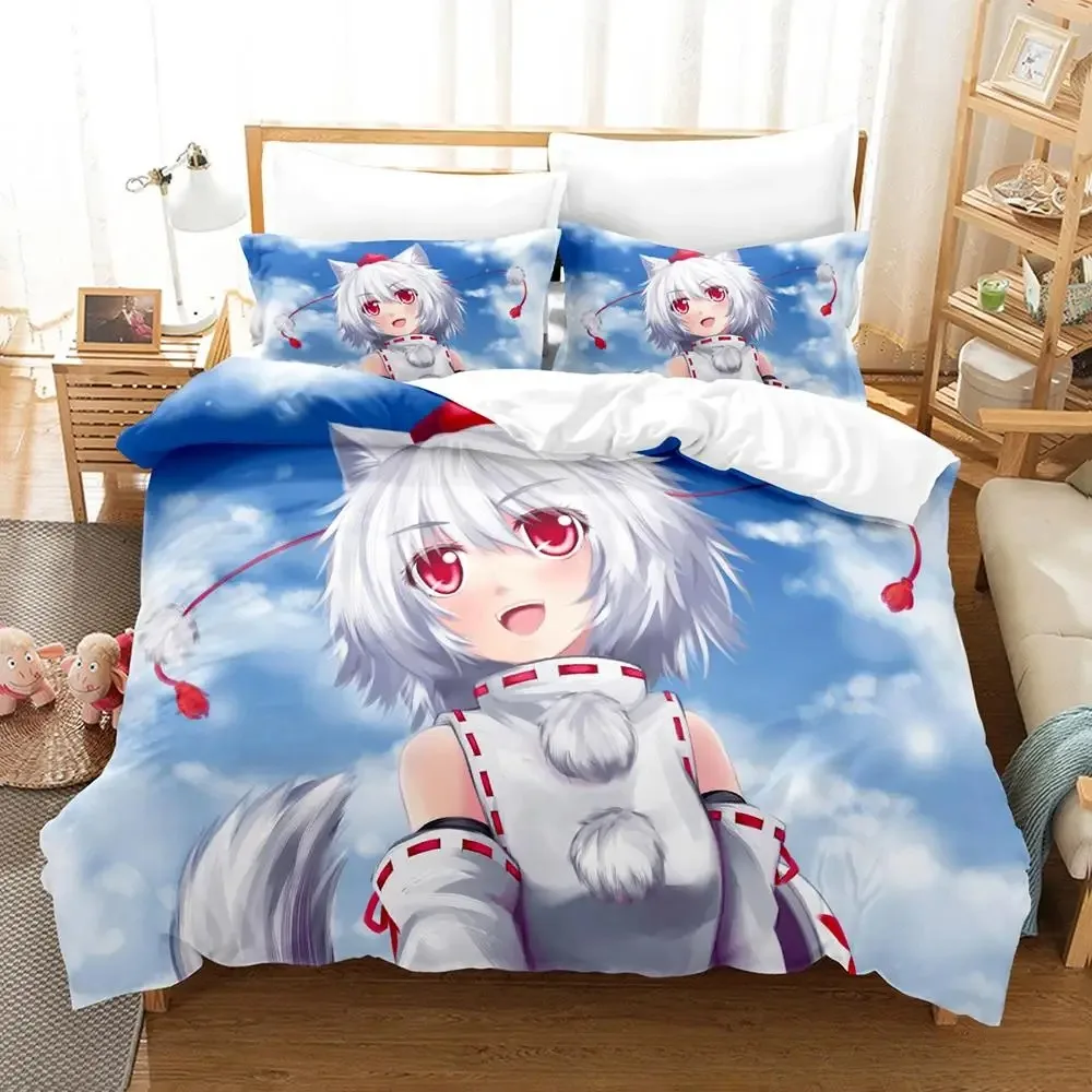 

2025 Kawaii Inubashiri Momiji Touhou Bedding Set Single Twin Full Queen King Size Bed Set Adult Kid Bedroom Duvet cover Set