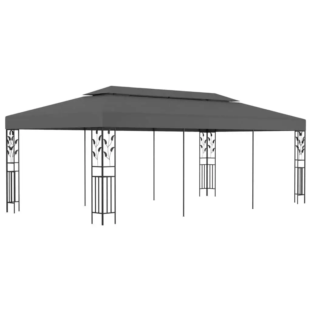Large Anthracite Gazebo 9.8'x19.6' - Outdoor Canopy Shelter for Patios and Gardens