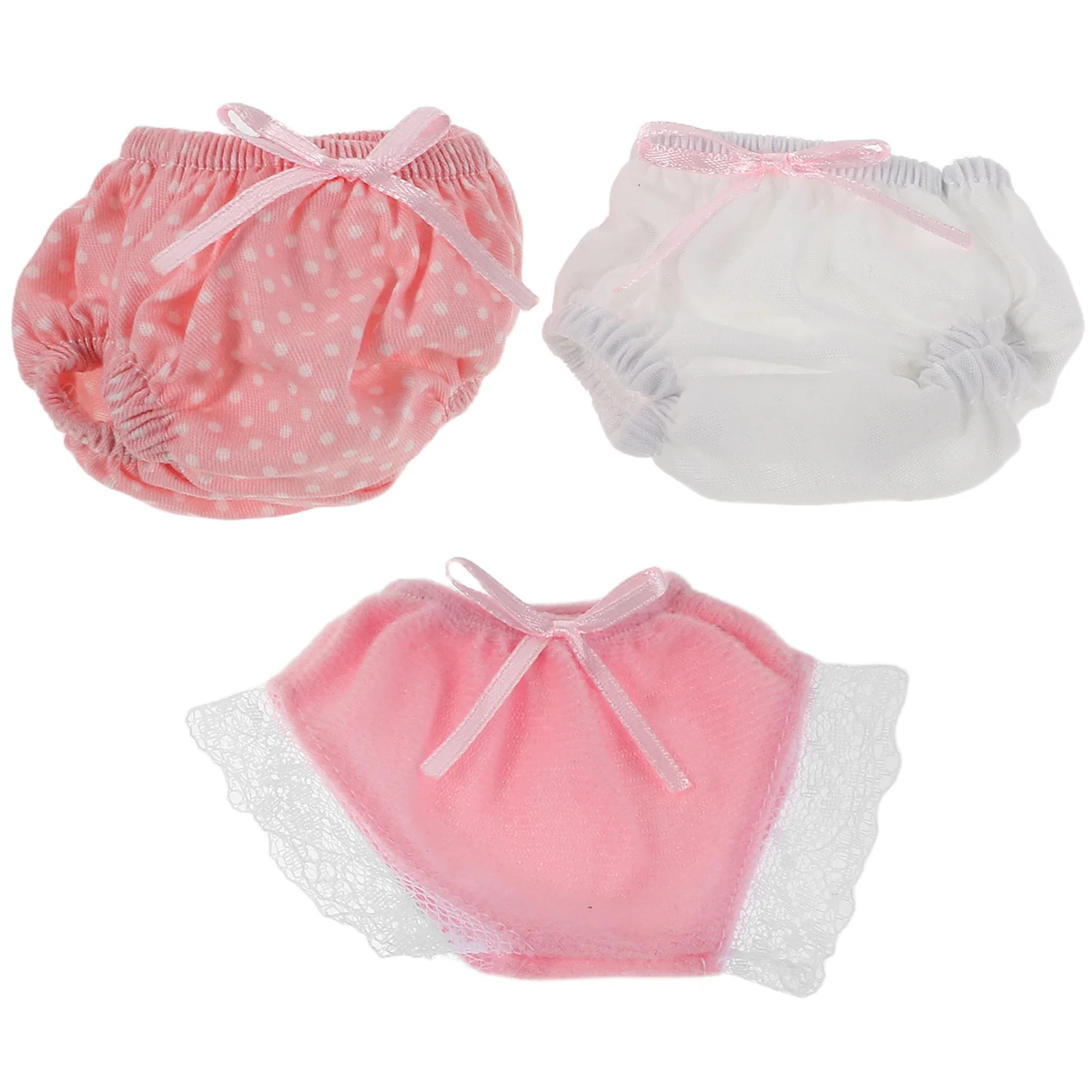 

3Pcs Baby Diapers Set 20cm Newborn Underpants Reusable Assorted Colors Soft Realistic Textures Easy to Clean Toy Clothing