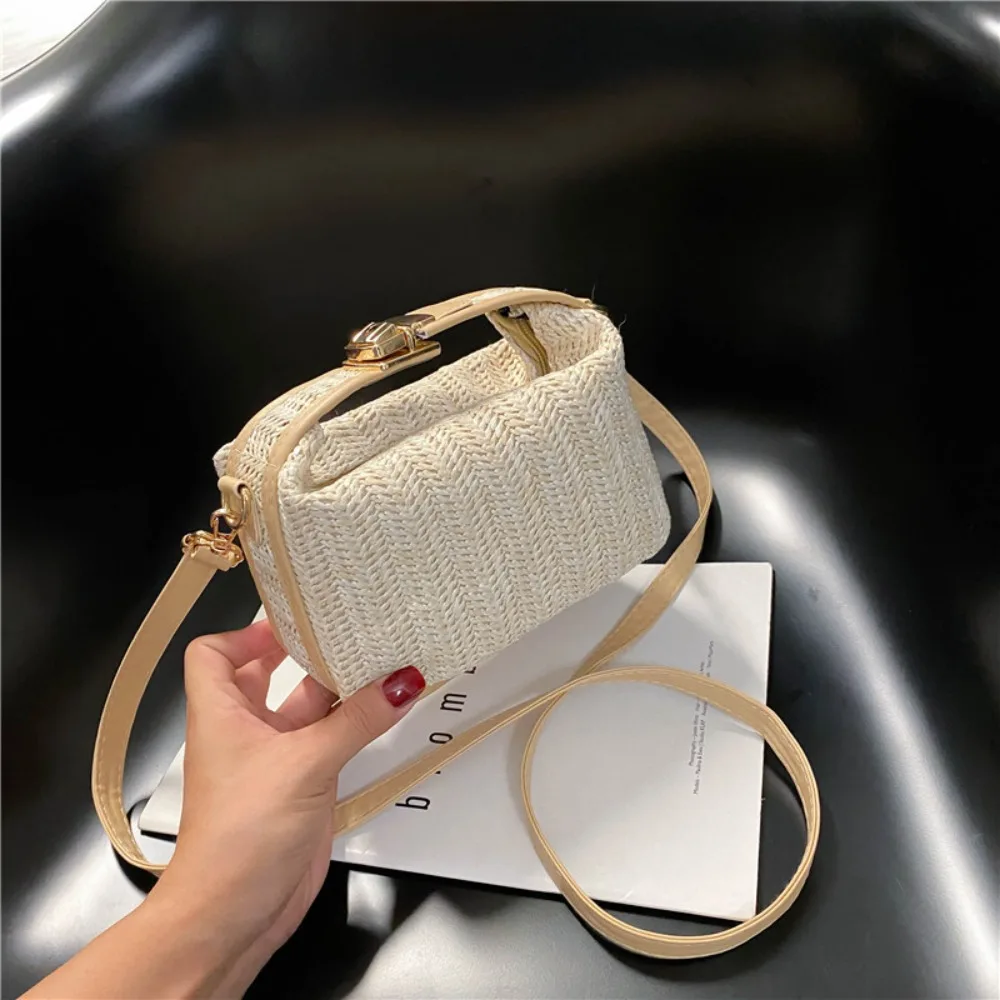 New Straw Knitting Crossbody Bag Bohemian Style Small Handbag Shoulder Strap Beach Bags Summer