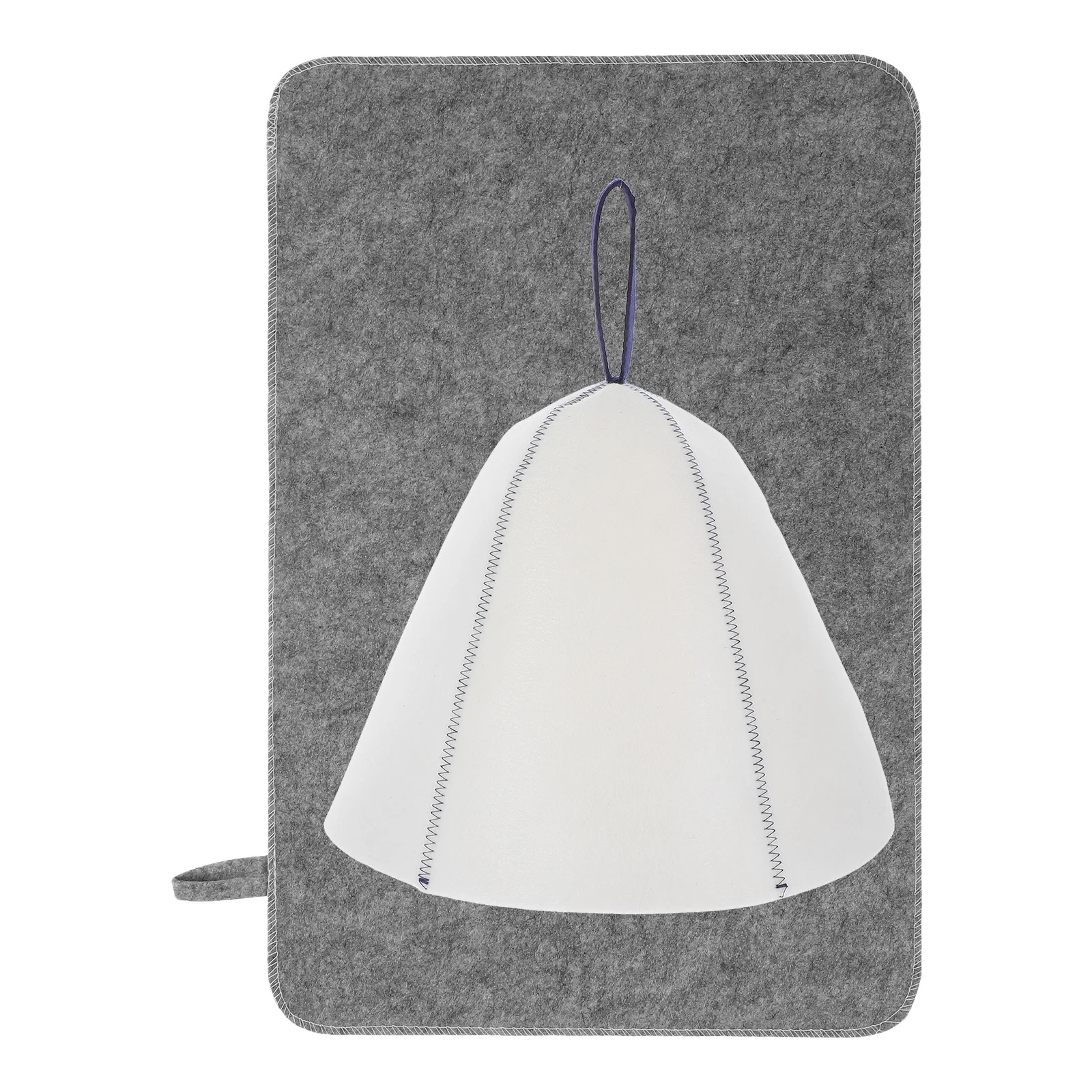 

2pcs Hat Seat Cushion Set Thickened Felt For Heat Russian Hats For Men Resistance Bath Relaxation Accessories Grey Blue Spa