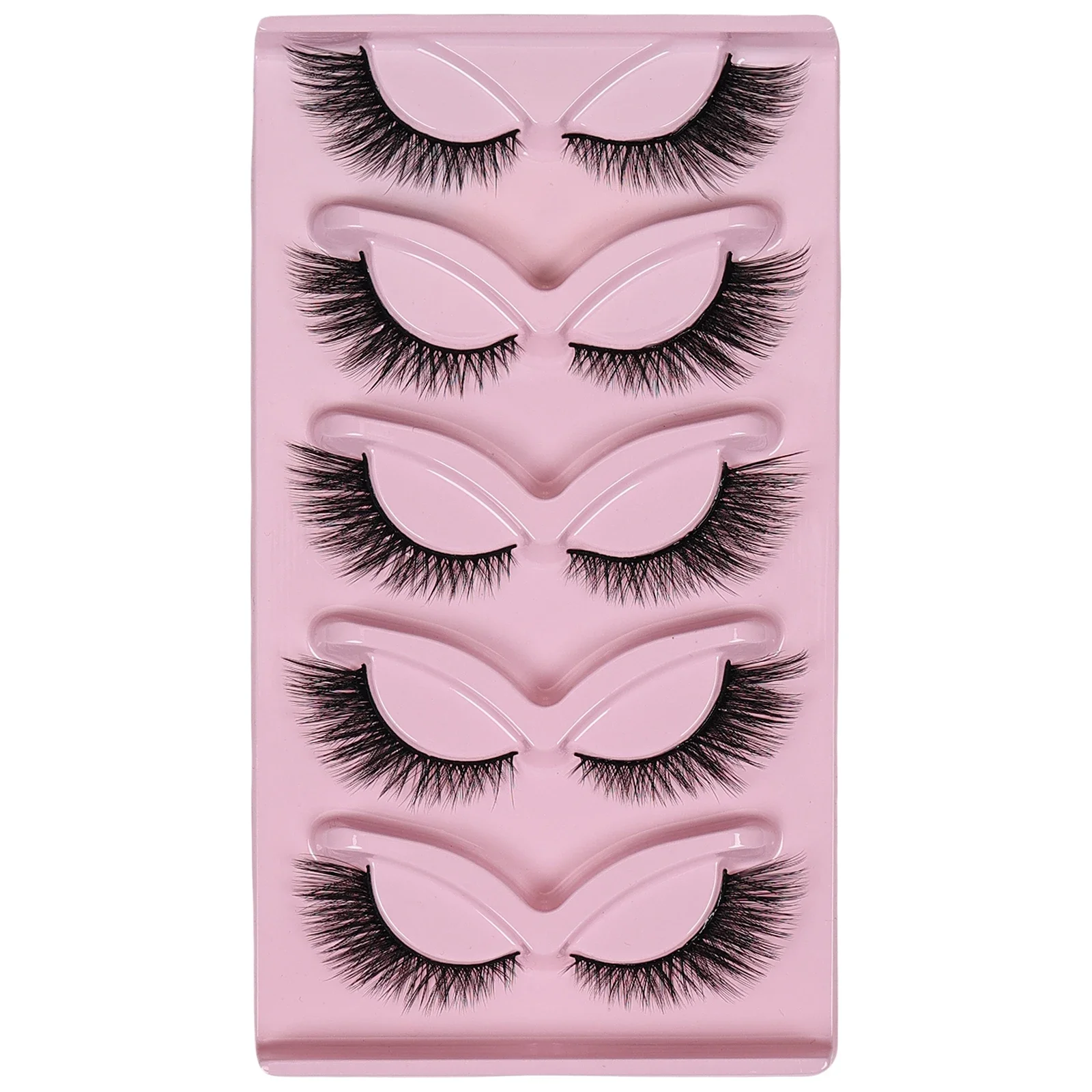 5 Pairs Cat Eye Lashes Wispy Fake Lashes Fluffy Cat Eye Lashes Extensions False Eyelashes