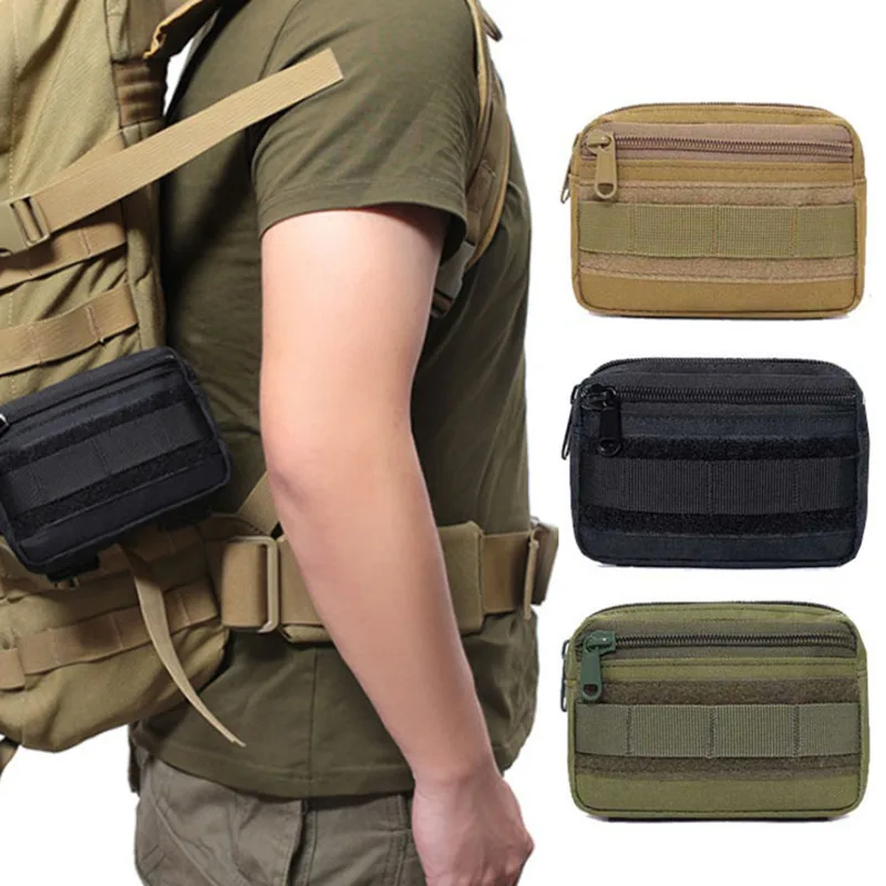 EDC-Sac banane en nylon Molle pour homme, ceinture de taille, poudres de hanche, sac à main de camping et de chasse, accès au sac à dos