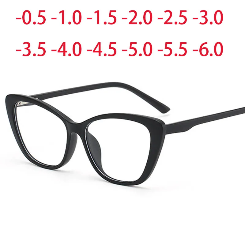 

2345 Cat Eyes TR90 Frame Clear Lens Prescription Glasses Myopia Nerd Spectacles Degree -0.5 -1.0 -2.0 -3.0 -4.0 to -6.0