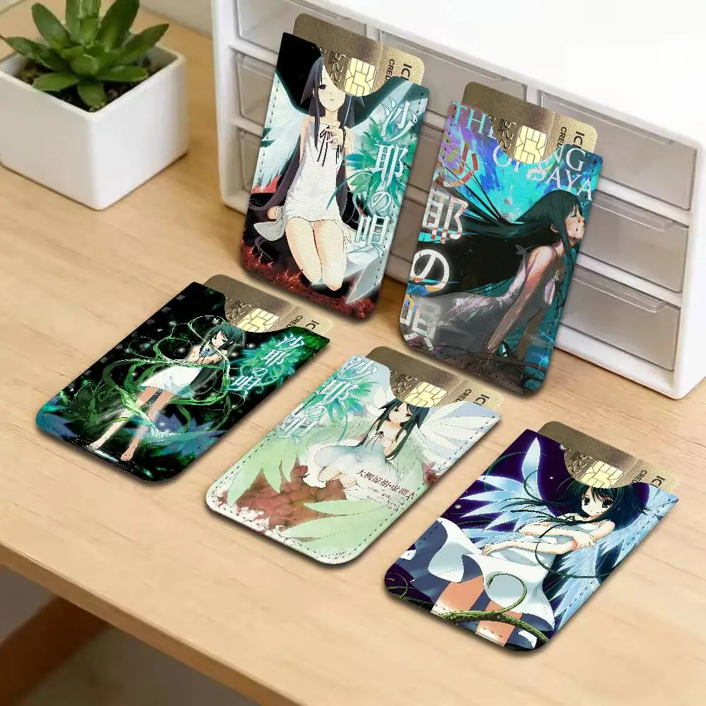 S-Saya No Uta The Song Of Saya PU Leather Slim Credit Card ID Card Organizer Portable Business Card Case for Daily Outdoor Carry